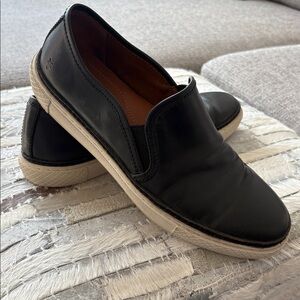 Men's Frye Black Slip-On Leather Sneakers Sz 9